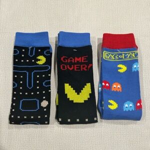 NWOT Unisex Pac-Man Novelty Crew Socks- Set of 3